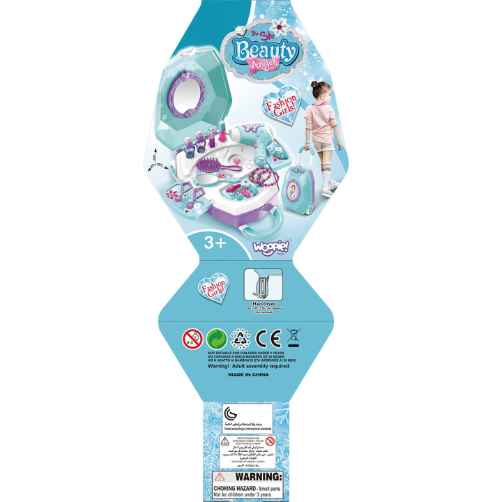 WOOPIE Dressing Table for Girls 2 in 1 Beauty Salon in a Suitcase