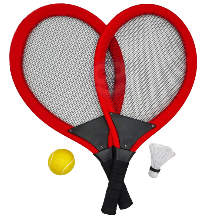 WOOPIE Rakietki do Tenisa Badminton dla Dzieci Zestaw + Piłka Lotka