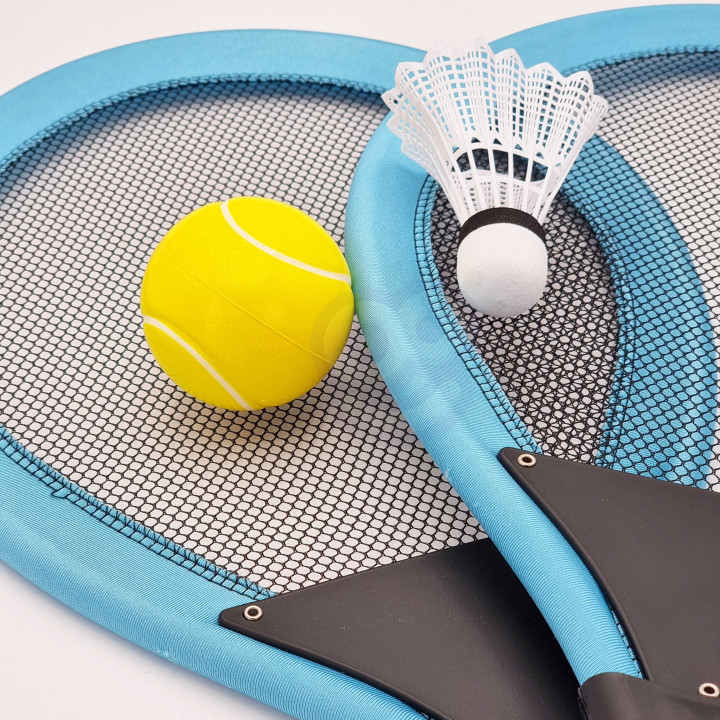 WOOPIE Rakietki do Tenisa Badminton dla Dzieci Zestaw + Piłka Lotka