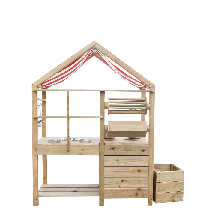 CLASSIC WORLD EDU Large Wooden Kitchen with Roof Accessories