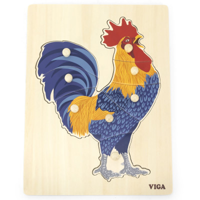 VIGA Drewniane Puzzle Montessori Słoń z Pinezkami