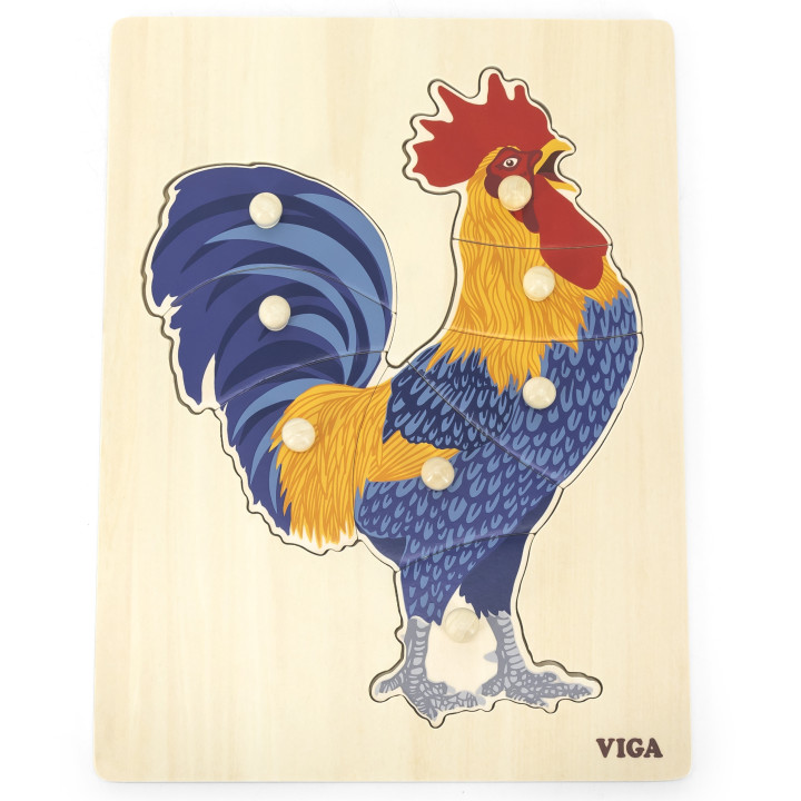 VIGA Drewniane Puzzle Montessori Słoń z Pinezkami