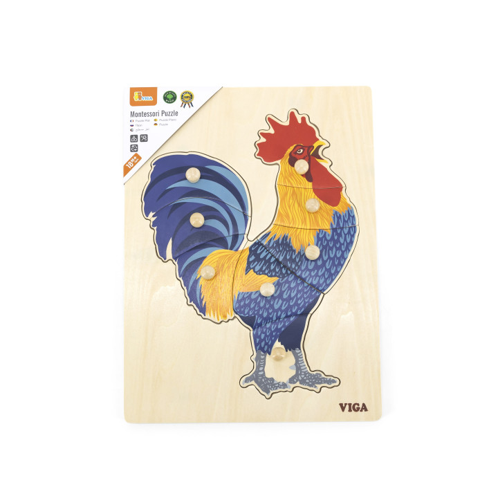 VIGA Drewniane Puzzle Montessori Słoń z Pinezkami