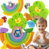 VIGA Wooden Rainbow Puzzle Creative Montessori Blocks