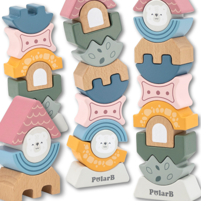 VIGA PolarB Wooden Balancing Tower Puzzle