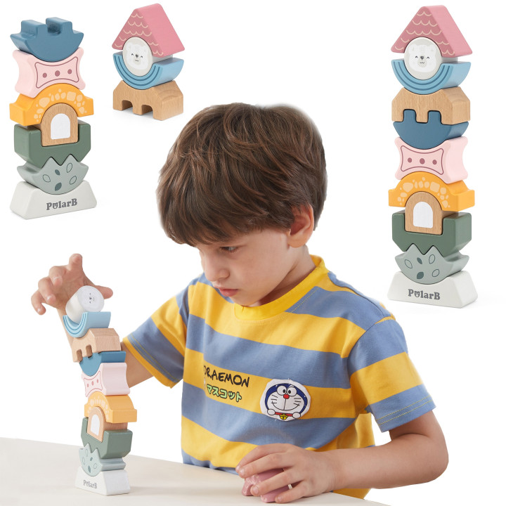 VIGA PolarB Wooden Balancing Tower Puzzle