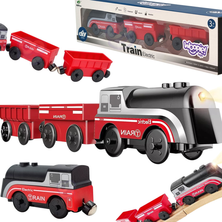WOOPIE Electric Locomotive Train Magnet Cars
