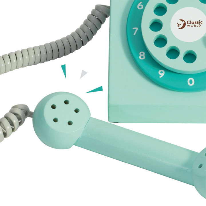 CLASSIC WORLD Telefon Stacjonarny Drewniany Dla Dzieci