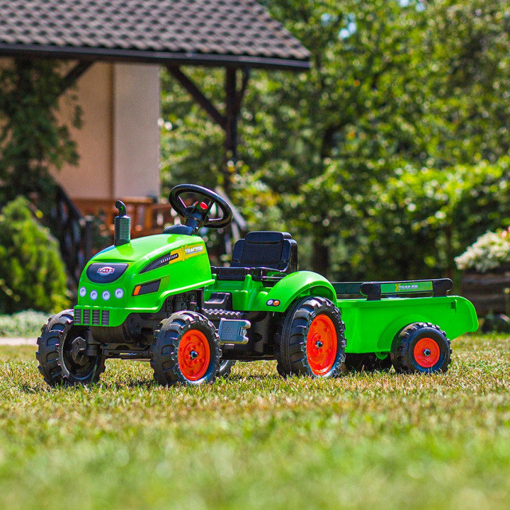 FALK X Tractor Green with Trailer Horn 2-5 Years