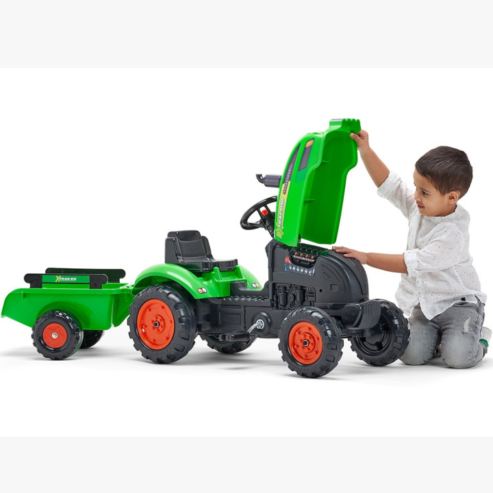 FALK X Tractor Green with Trailer Horn 2-5 Years