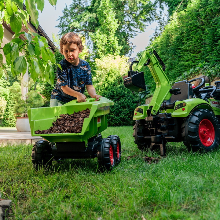 FALK Claas Axos 330 Pedal Tractor with Excavator and Trailer 3-7 years