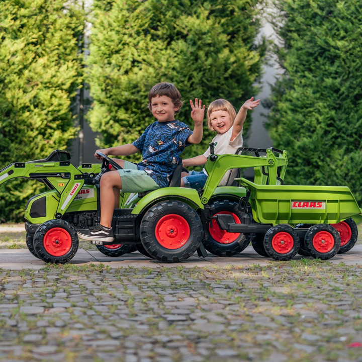 FALK Claas Axos 330 Pedal Tractor with Excavator and Trailer 3-7 years