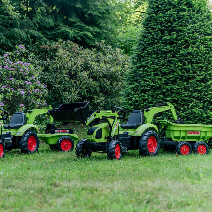 FALK Claas Axos 330 Pedal Tractor with Excavator and Trailer 3-7 years