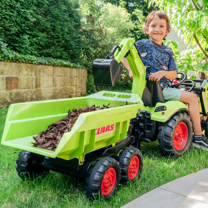 FALK Claas Axos 330 Pedal Tractor with Excavator and Trailer 3-7 years