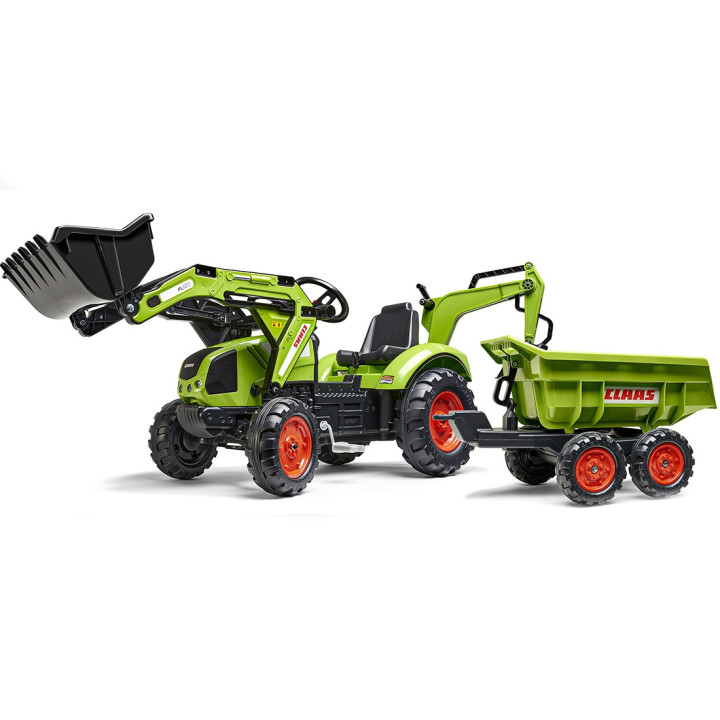 FALK Claas Axos 330 Pedal Tractor with Excavator and Trailer 3-7 years