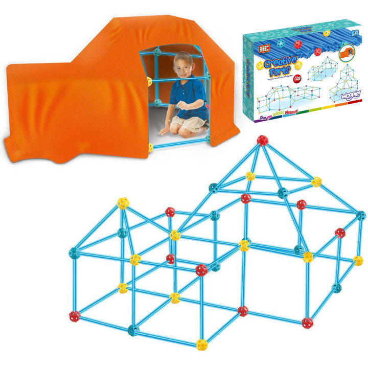 WOOPIE Big Blocks Construction Tent Set Straws Tubes 128 pcs.