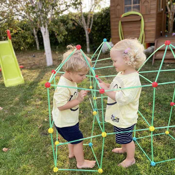 WOOPIE Big Blocks Construction Tent Set Straws Tubes 128 pcs.