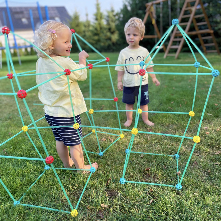 WOOPIE Big Blocks Construction Tent Set Straws Tubes 128 pcs.