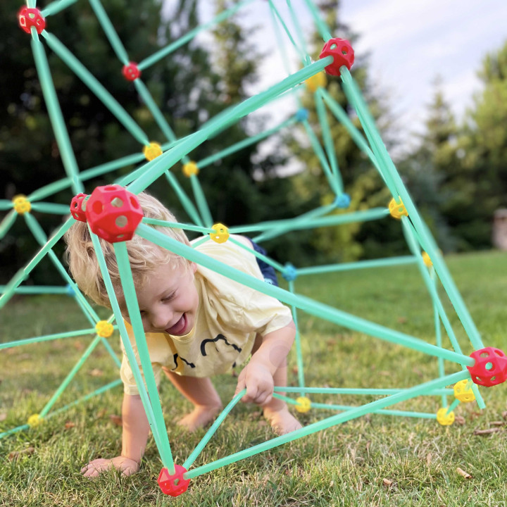 WOOPIE Big Blocks Construction Tent Set Straws Tubes 128 pcs.