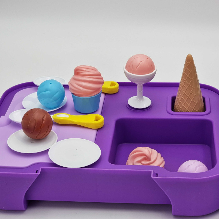 WOOPIE Ice Cream Case 3 in 1 Kitchen Shop Ice Cream Parlor Portable 62 pcs.