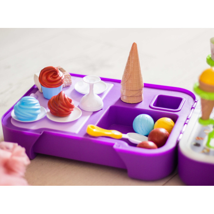 WOOPIE Ice Cream Case 3 in 1 Kitchen Shop Ice Cream Parlor Portable 62 pcs.