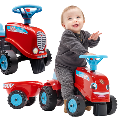 FALK Ride-on Tractor Go! with Trailer Red 1-3 years