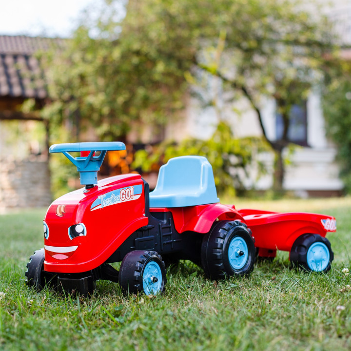 FALK Ride-on Tractor Go! with Trailer Red 1-3 years