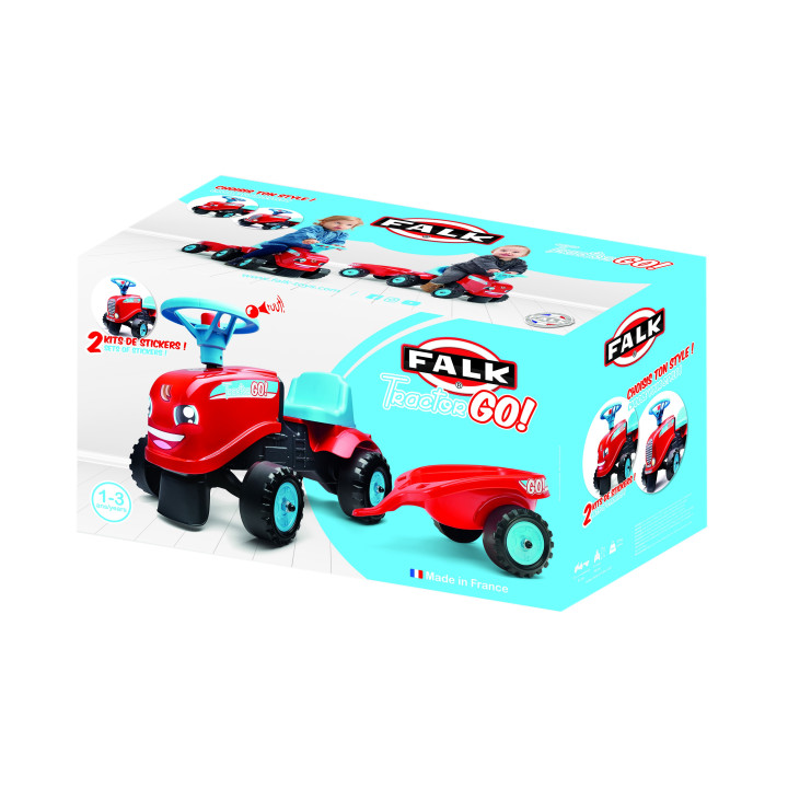 FALK Ride-on Tractor Go! with Trailer Red 1-3 years