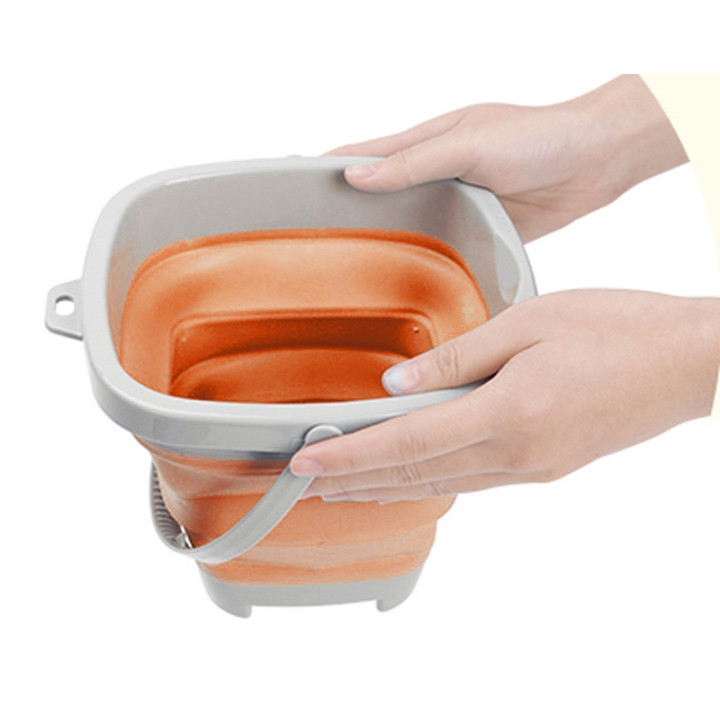 WOOPIE Folding Bucket with Rake and Shovel Set Orange
