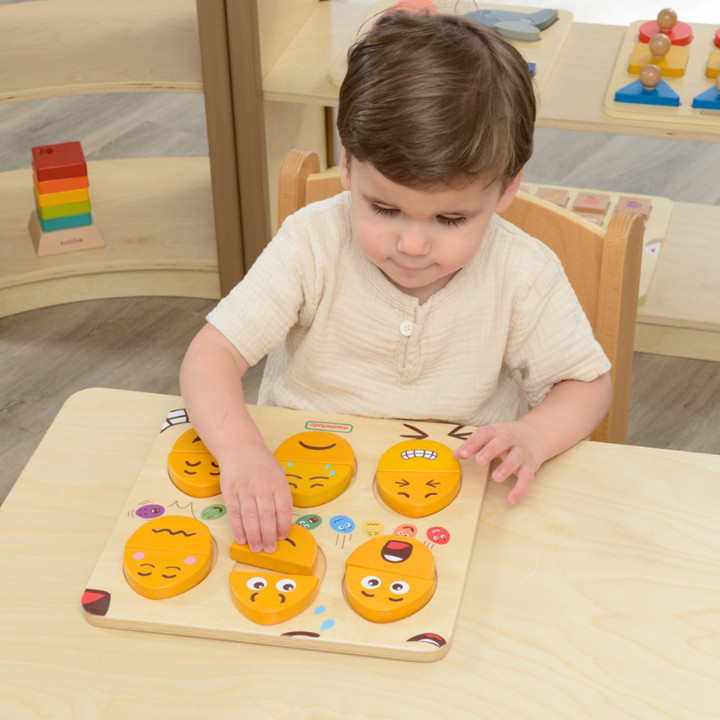 MASTERKIDZ Wooden Eggs Emotion Learning Board - What Humor? Montessori