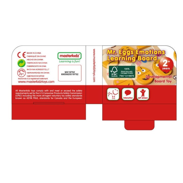 MASTERKIDZ Wooden Eggs Emotion Learning Board - What Humor? Montessori