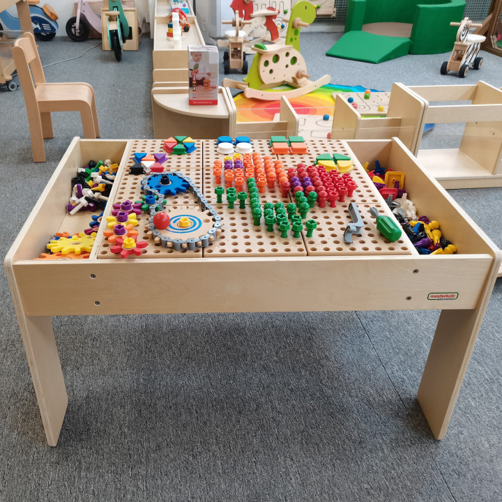 MASTERKIDZ Wooden Educational Table + STEM WALL ACCESSORIES