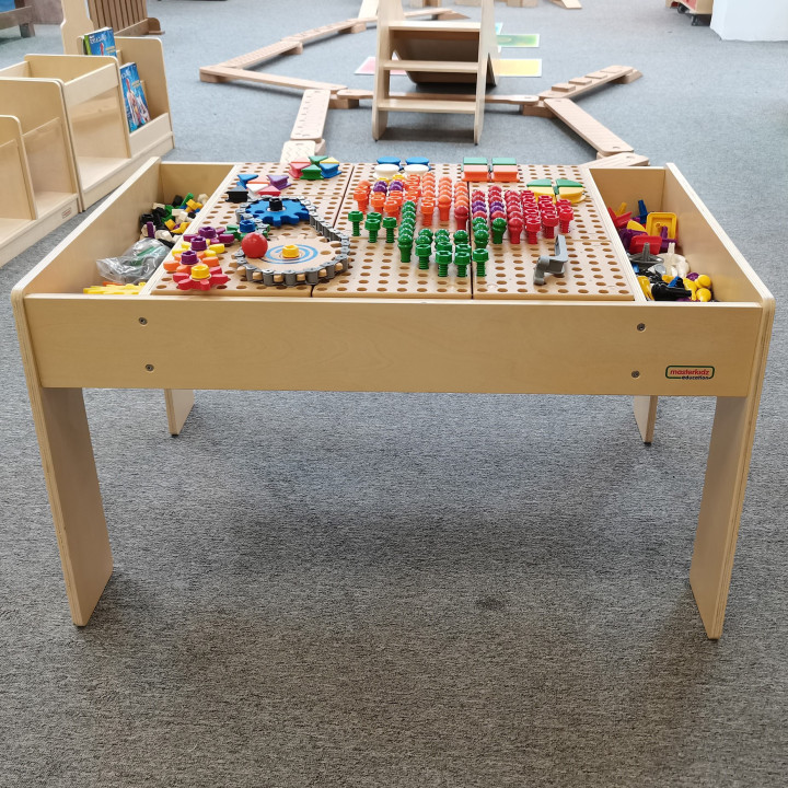 MASTERKIDZ Wooden Educational Table + STEM WALL ACCESSORIES