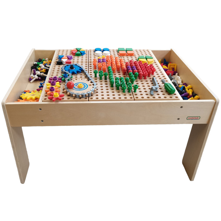 MASTERKIDZ Wooden Educational Table + STEM WALL ACCESSORIES
