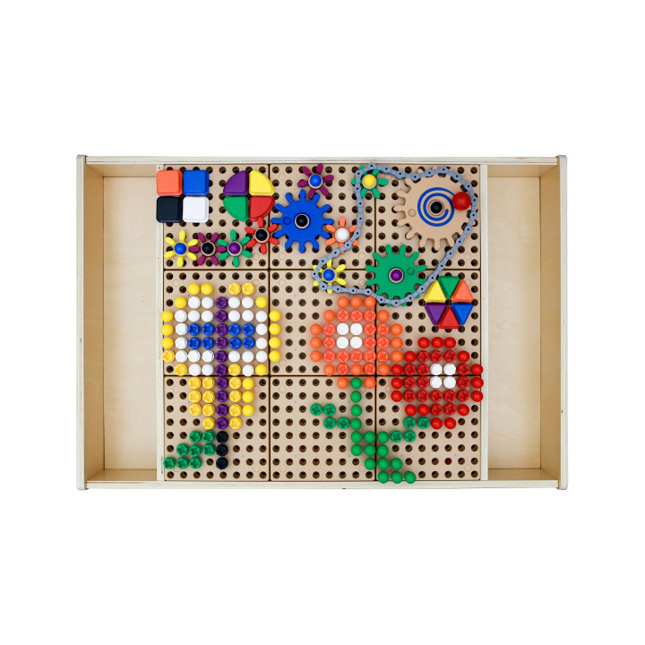 MASTERKIDZ Wooden Educational Table + STEM WALL ACCESSORIES
