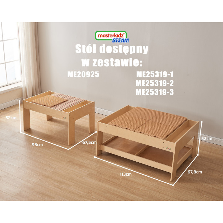 MASTERKIDZ Wooden Educational Table + STEM WALL ACCESSORIES