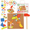 WOOPIE GREEN Wooden Nailing Hammer Puzzle 20 Patterns 82 Pieces FSC Certified
