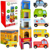 WOOPIE GREEN Puzzle Cubes City Vehicles in Boxes + Figures 10 pcs.