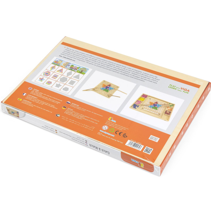 VIGA Wooden Ball Catch and Match Game Montessori Puzzle