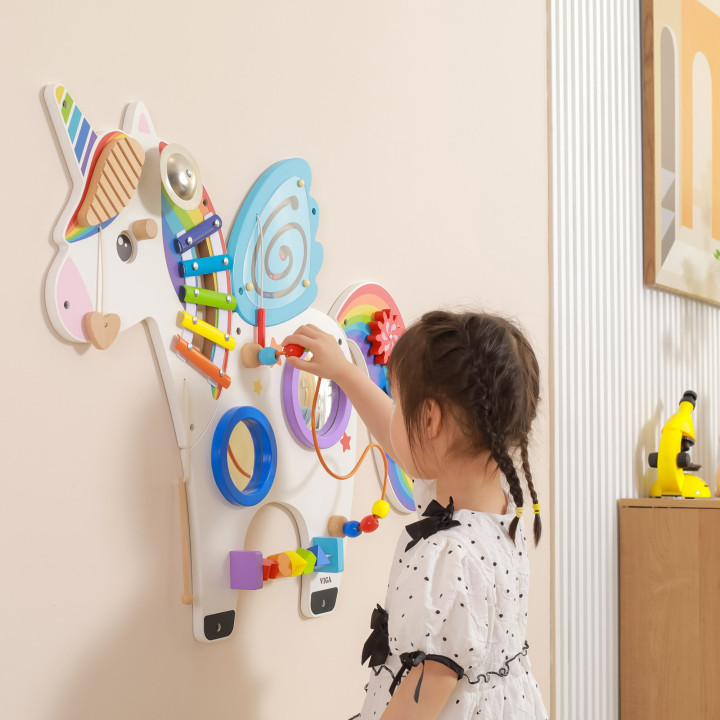 Viga Drewniana Tablica Sensoryczna Manipulacyjna Jednorożec