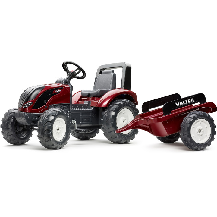FALK Valtra S4 Burgundy Pedal Tractor with Trailer 3-7 years