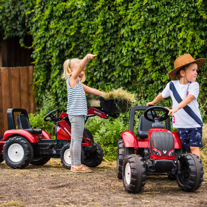 FALK Valtra S4 Burgundy Pedal Tractor with Trailer 3-7 years