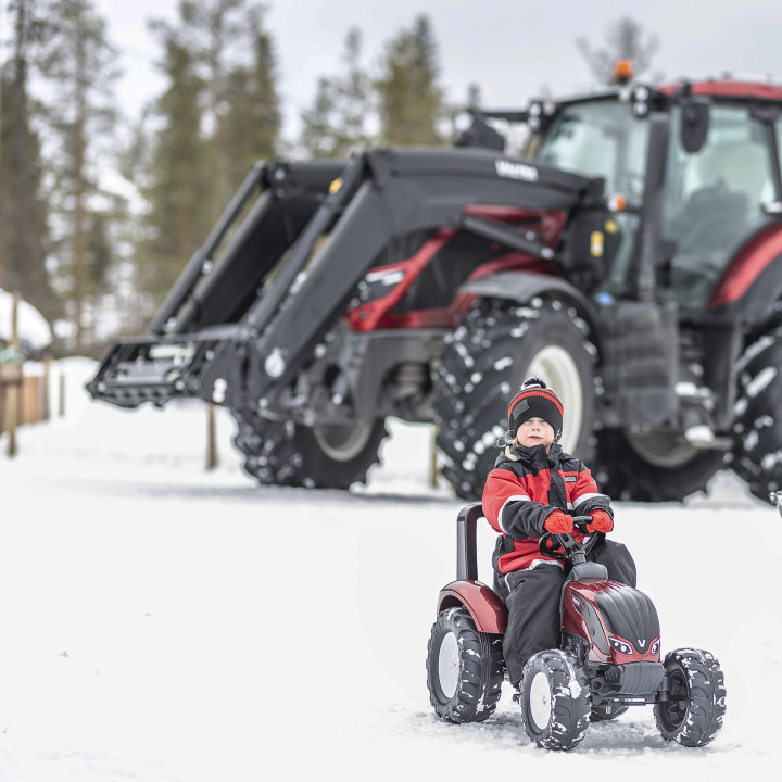 FALK Valtra S4 Burgundy Pedal Tractor with Trailer 3-7 years