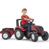 FALK Valtra S4 Burgundy Pedal Tractor with Trailer 3-7 years