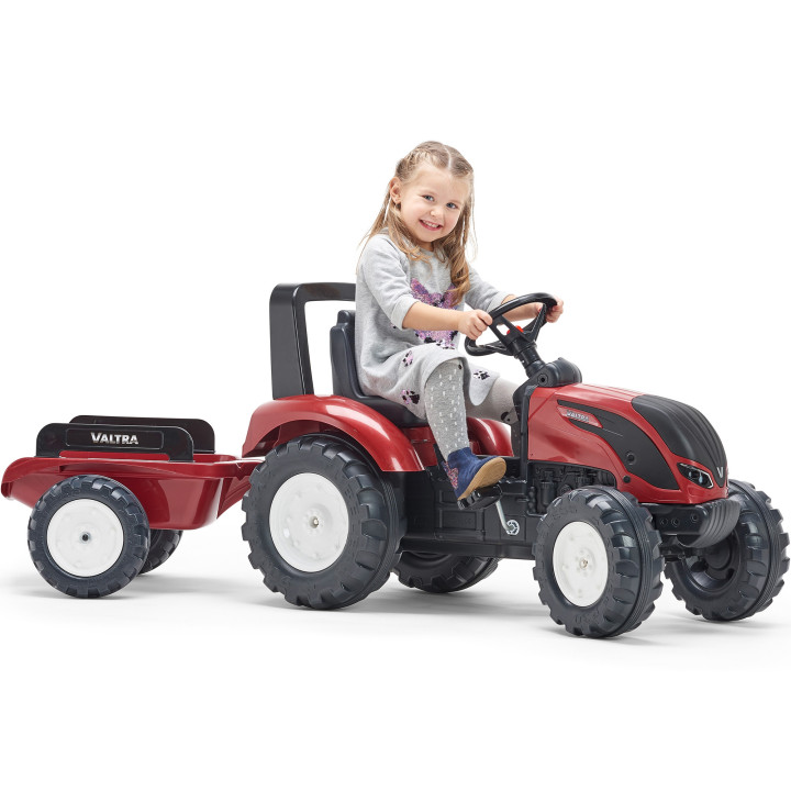 FALK Valtra S4 Burgundy Pedal Tractor with Trailer 3-7 years