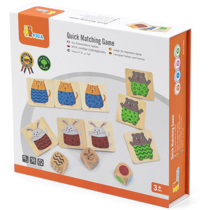 VIGA Wooden Puzzle Quick Match Game 27 pcs.