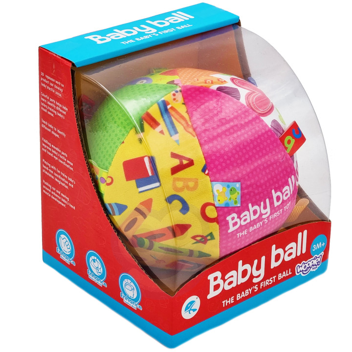 WOOPIE BABY Soft Sensory Ball Lady Label with Sew-in for Toddlers + Sound