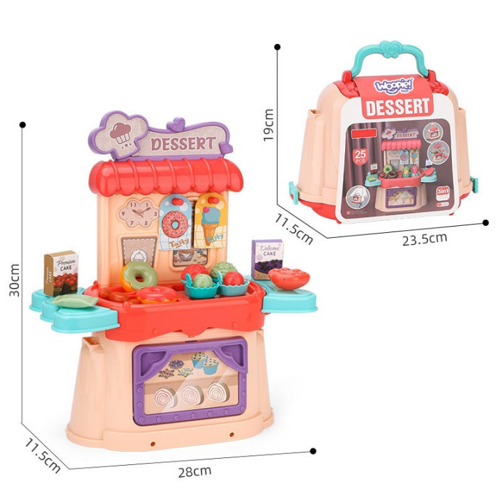 WOOPIE Ice Cream Parlor Confectionery Suitcase Backpack Ice Cream Shop 3in1 Set 25 pcs.