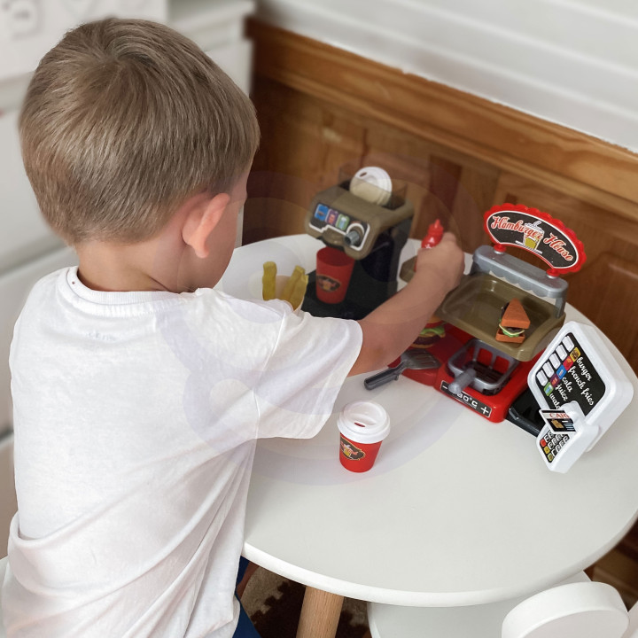 WOOPIE Fast Food XXL Shop Restaurant Cashier + Beverage Distributor