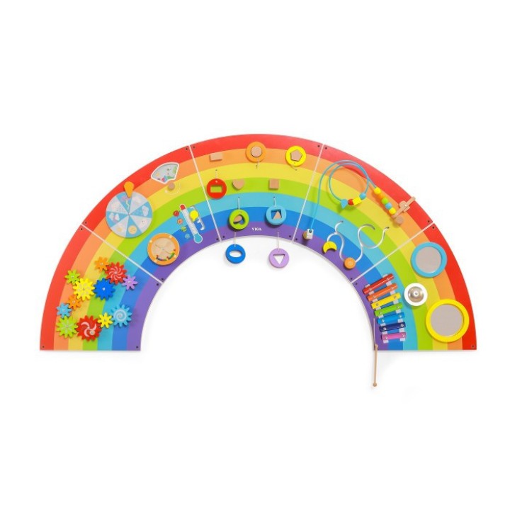 VIGA Wooden Sensory-Manipulation Board EDU Rainbow FSC Certificate